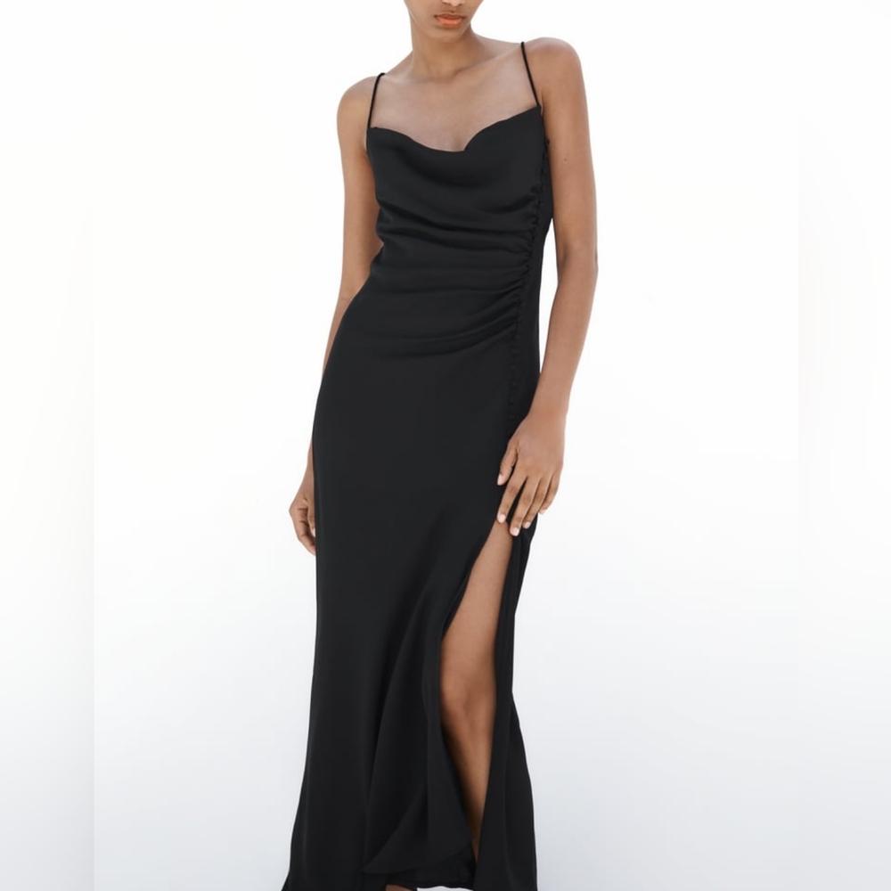 ZARA BUTTONED SLIP DRESS - Picture 3 of 9